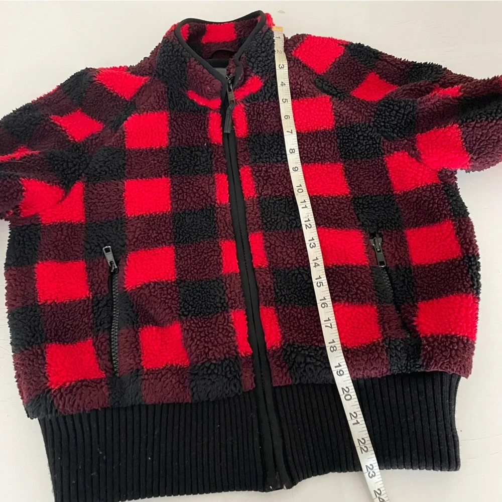 Mother denim the funnel neck bomber jacket buffalo plaid M - Picture 6 of 16